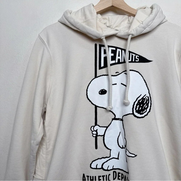 Zara Womens Small Snoopy Peanut Limited Tier Back Beige Hoodie - Picture 9 of 16
